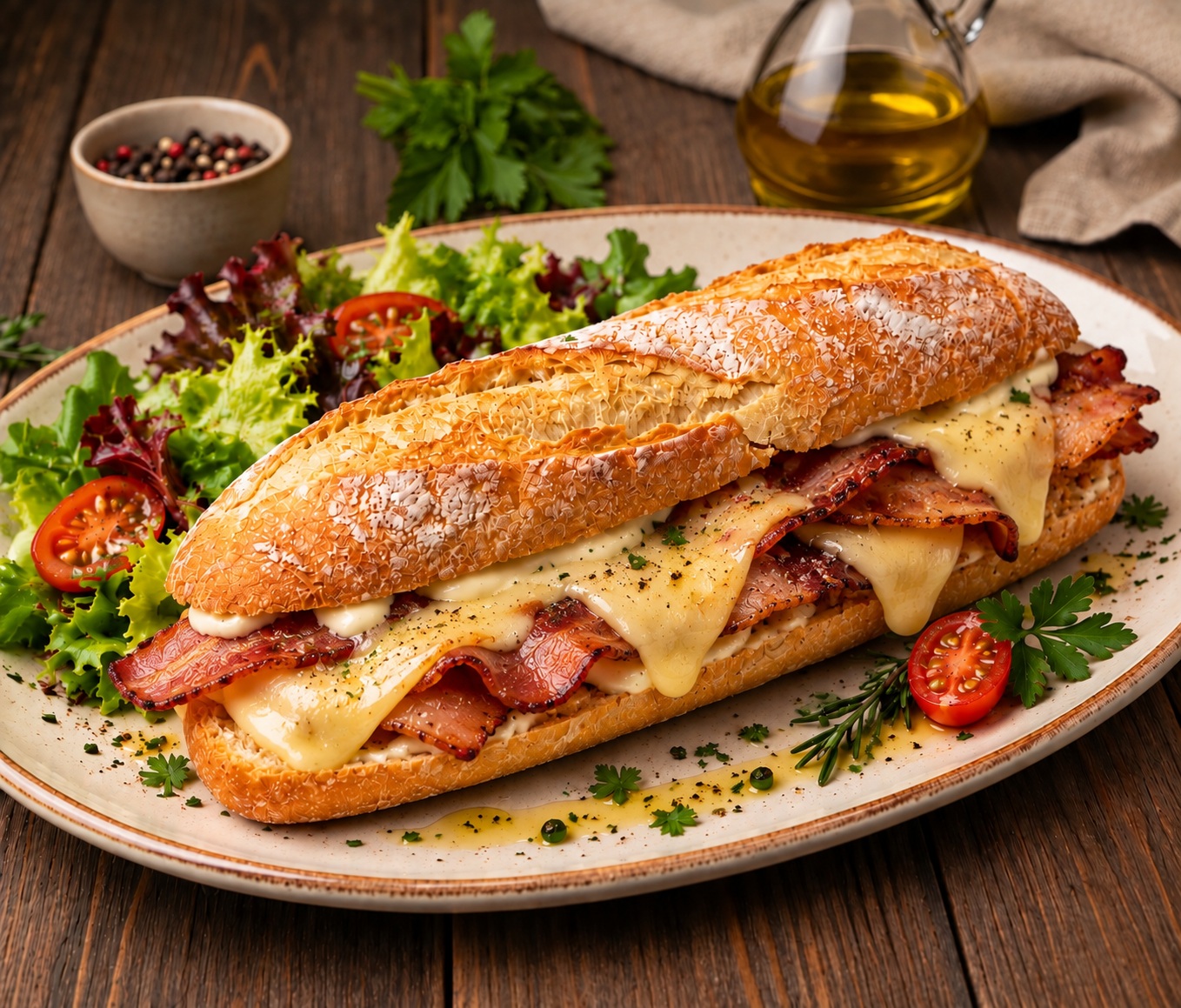 Bocadillo de bacon, foto provisional